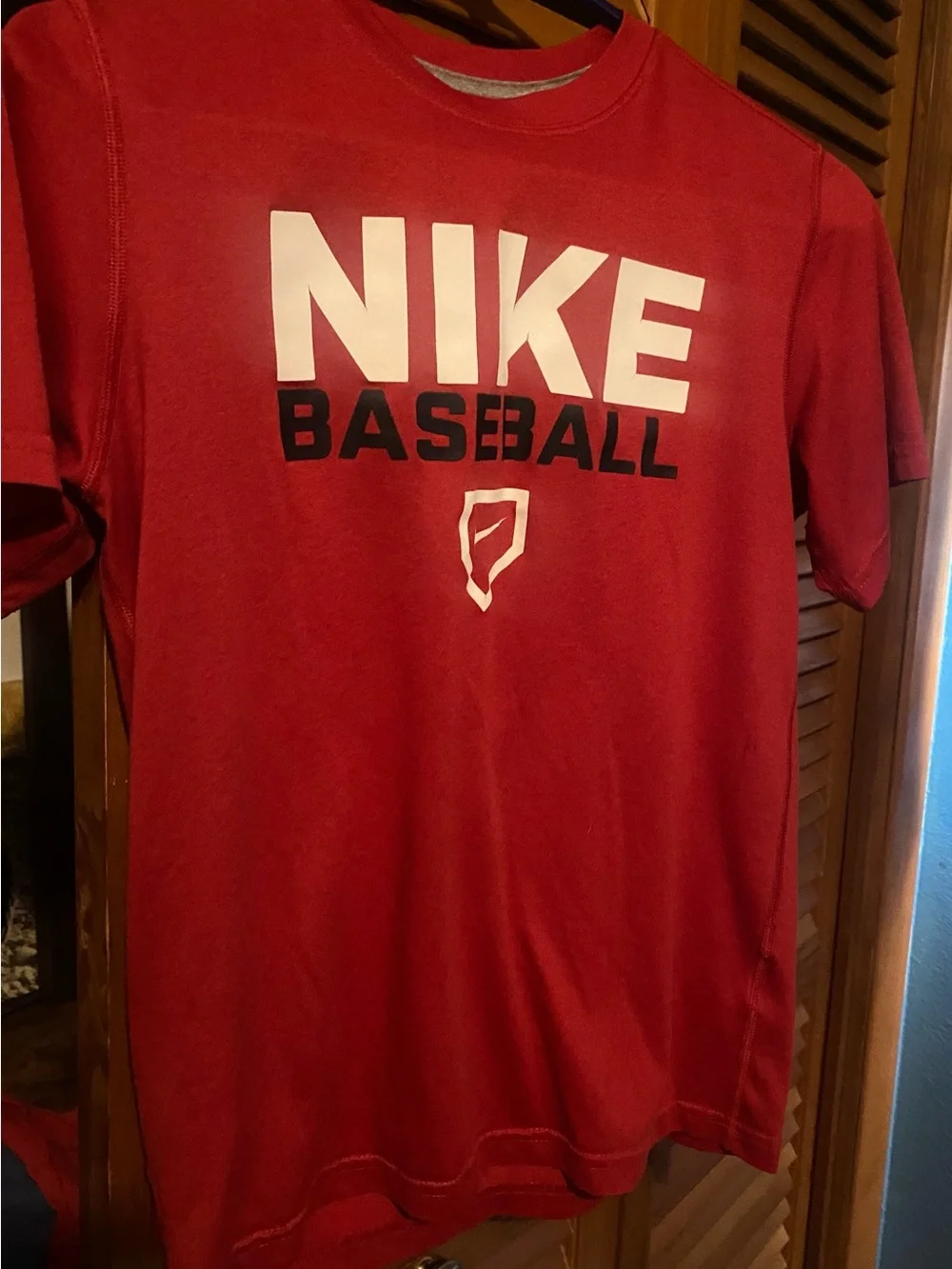 Nike Red Dri-FIT Athletic Tee with White Print